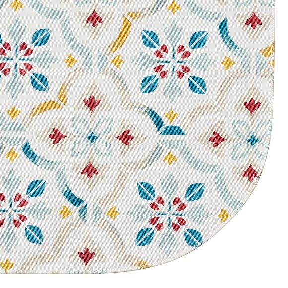 Tile Print PEVA Tablecloth 60" x 84" Rectangle Polyester Backing New Home Gift - Picture 5 of 6